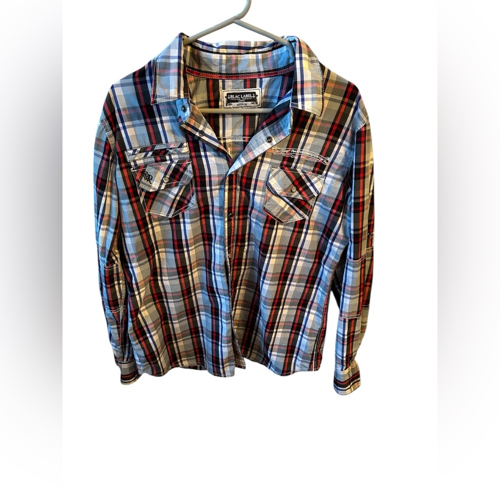 Blac Label Embroidered Checkered Shirt